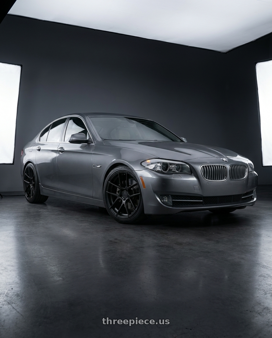 2016 BMW 5 Series F10 with Avant Garde Wheels M510 5X120 19x8.5 +33 Matte Black wheels