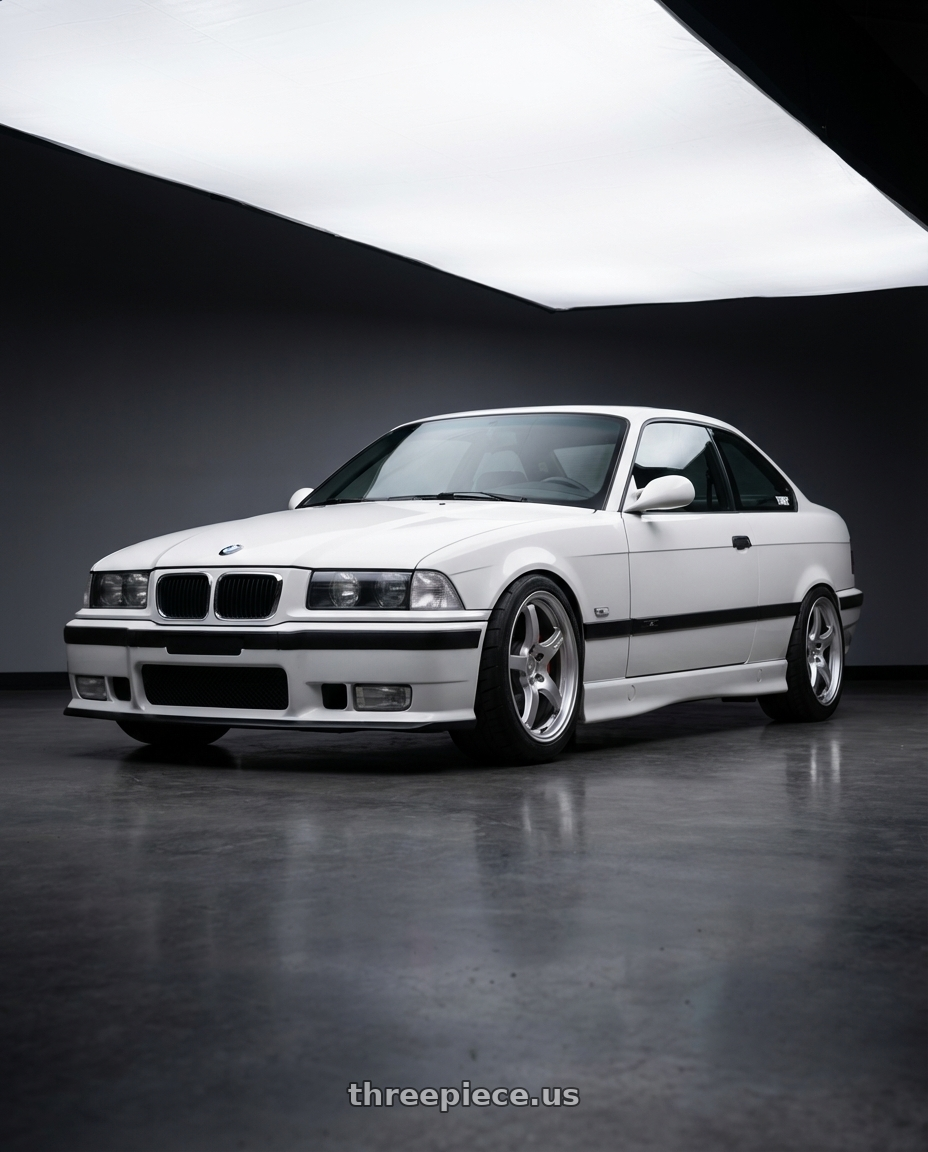 1998 BMW 328IS, Alpine White with Gram Lights 57CR 5x114.3 18x9.5+38 Grace Silver wheels