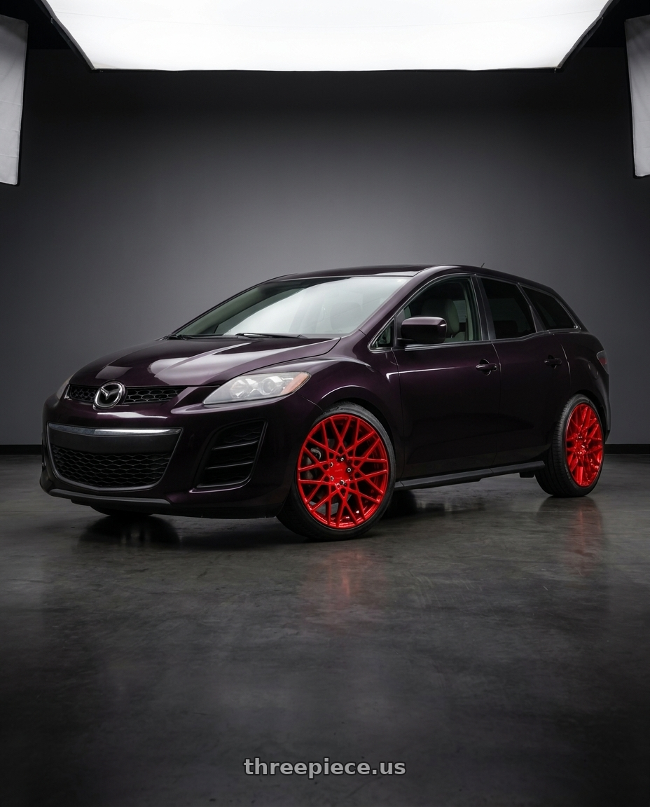 2010 Mazda cx7 with Rotiform 1PC R109 BLQ 5X112 19X8.5 +45 CANDY RED wheels