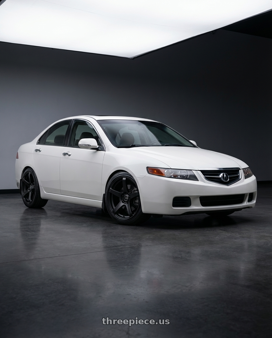 2005 Acura tsx with Enkei Kojin 5x114.3 17x8+35 Matte Black wheels