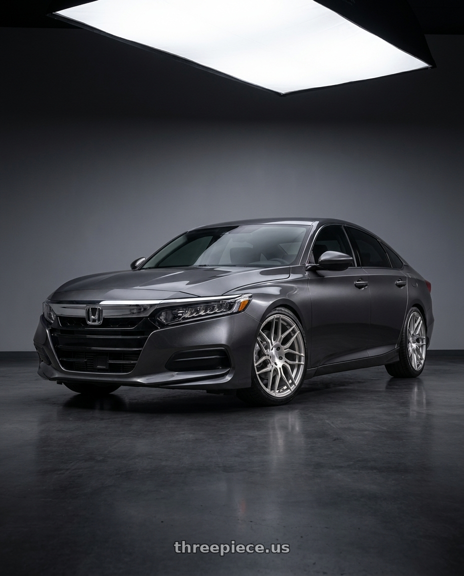 2019 honda accord lx with Rohana RFX7 5x114.3 19x8.5+35 Brushed Titanium wheels