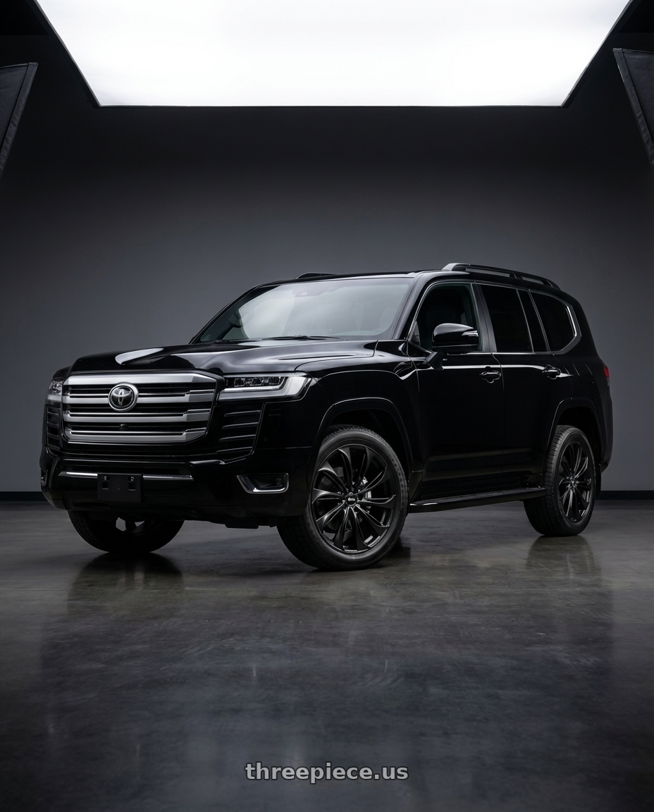 2025 Toyota Land Cruiser LC300 Black with ECLIPSE 106 5X114.3 20x8.5 +38 FULL SATIN BLACK wheels