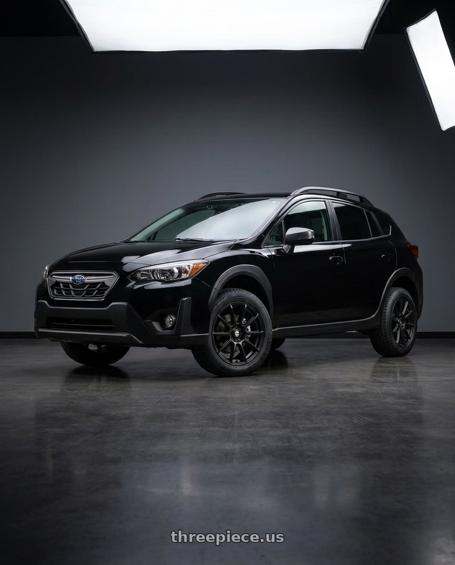 2022 Subaru Crosstrek Sport with Konig Control 5x100/5x114.3 18x8+45 Matte Black wheels