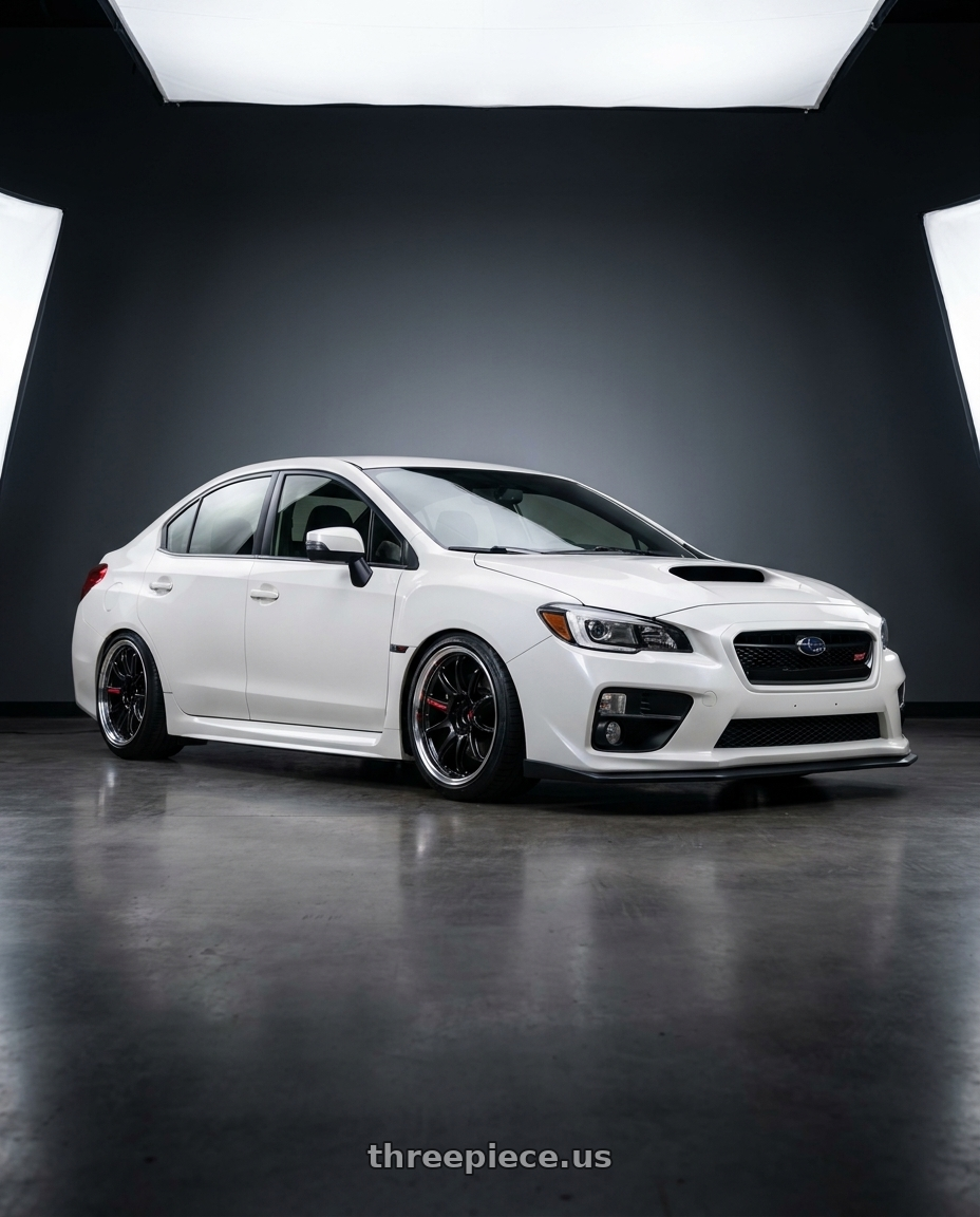2016 Subaru wrx Va sti with Work Emotion Zr10 5x114.3 18x9.5 +38 Glim Black Diamond Rim cut wheels