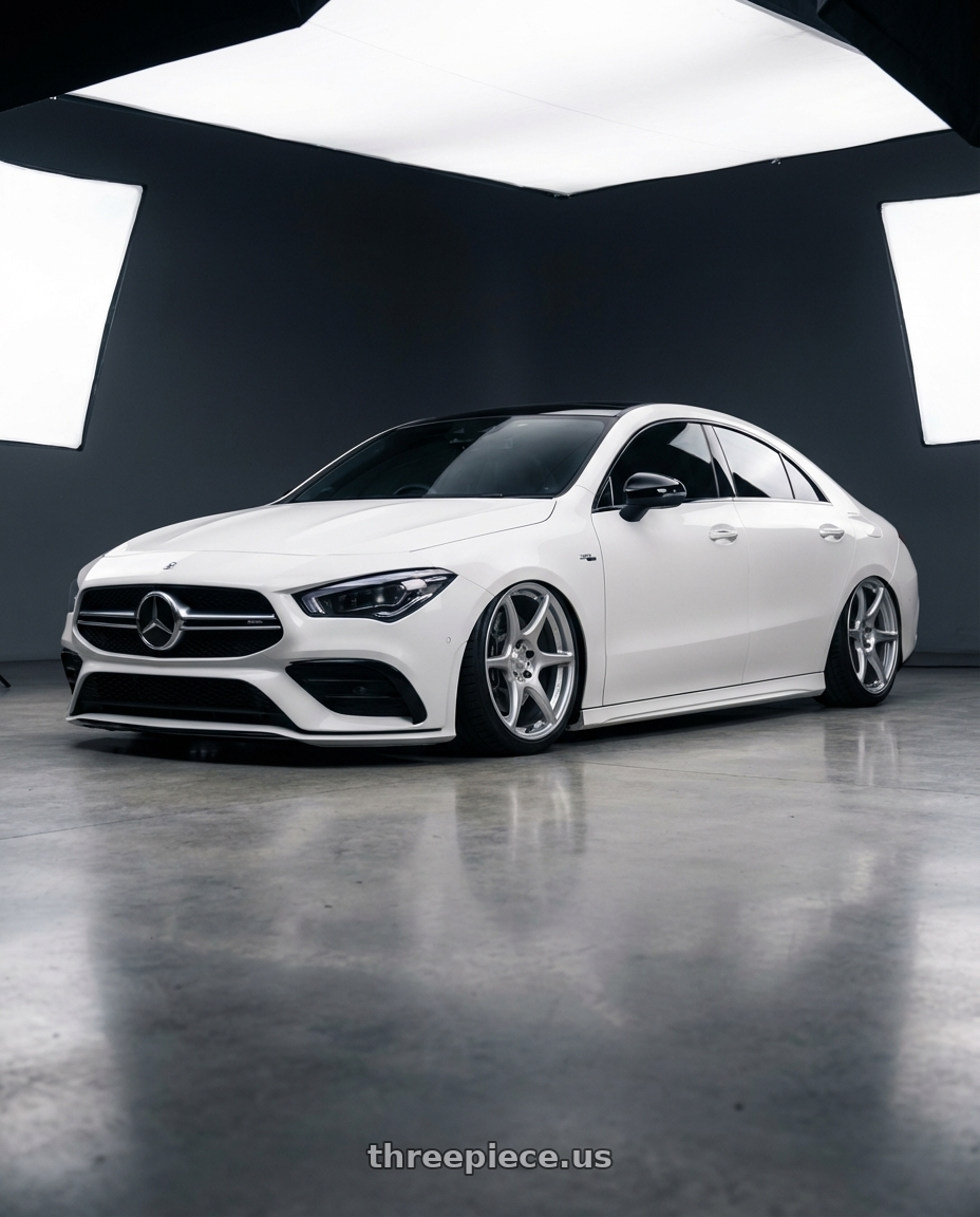 2023 Mercedes-Benz CLA C118 with Kansei K11S Tandem 5X112 19x9.5 22 Hyper Silver wheels
