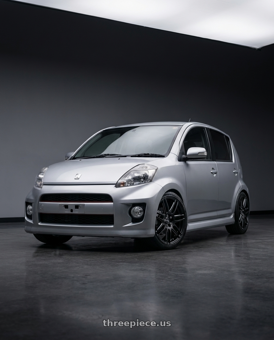 2010 Toyota Passo Racy with Niche 1PC M106 NR6 4X100/4X114.3 18X8 +40 MATTE BLACK MILLED wheels