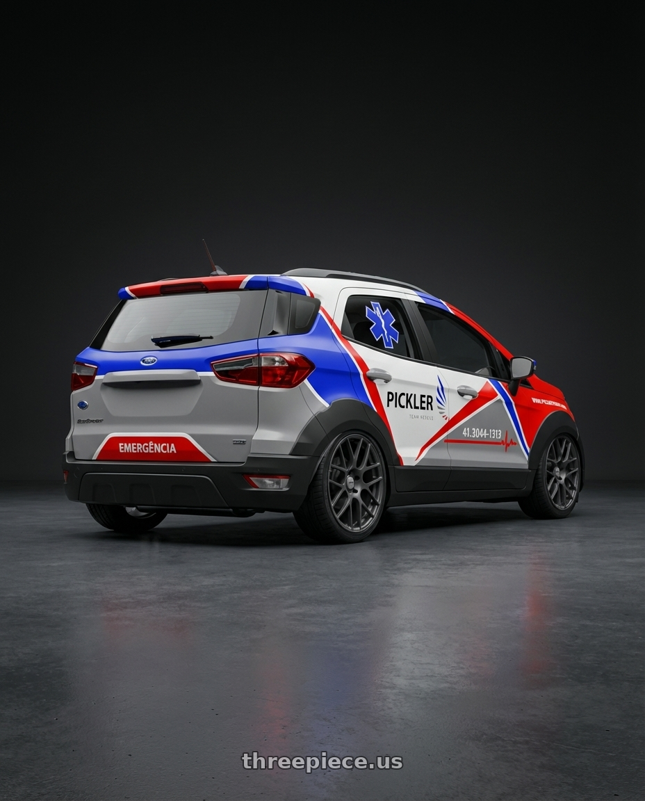 ford ecosport 2020 adesivada with TSW NURBURGRING 5X114.3 17X7.5 +45 MATTE GUNMETAL wheels rear three quarter view square tires