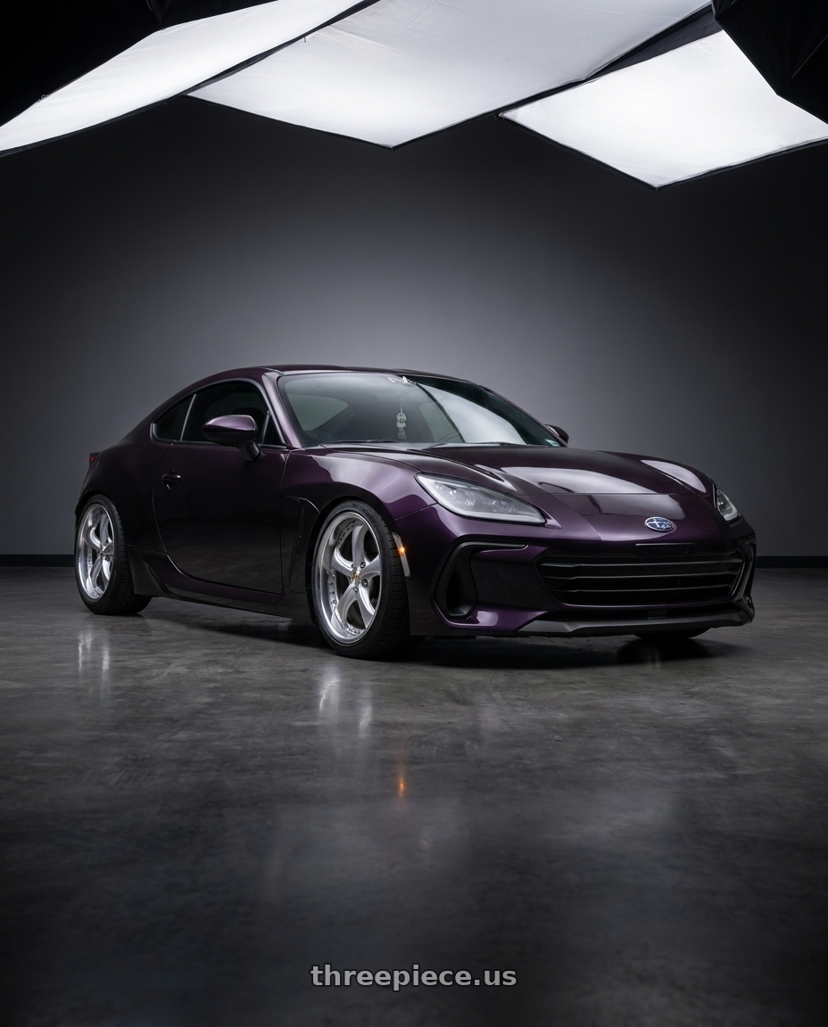 2023 subaru brz with Work Wheels VS-KF 5x100 18x8.5+40 Light Grey Silver O Disk FULL REVERSE wheels