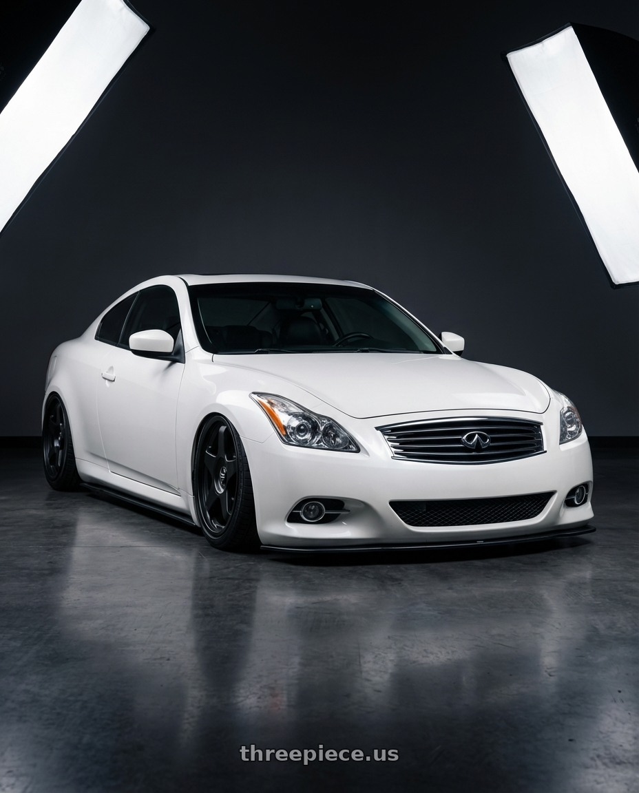 2014 Infiniti G37 Coupe with fifteen52 CHICANE 5x114.3 / 5x120 19x8.5 +35 ASPHALT BLACK (SATIN BLACK) wheels