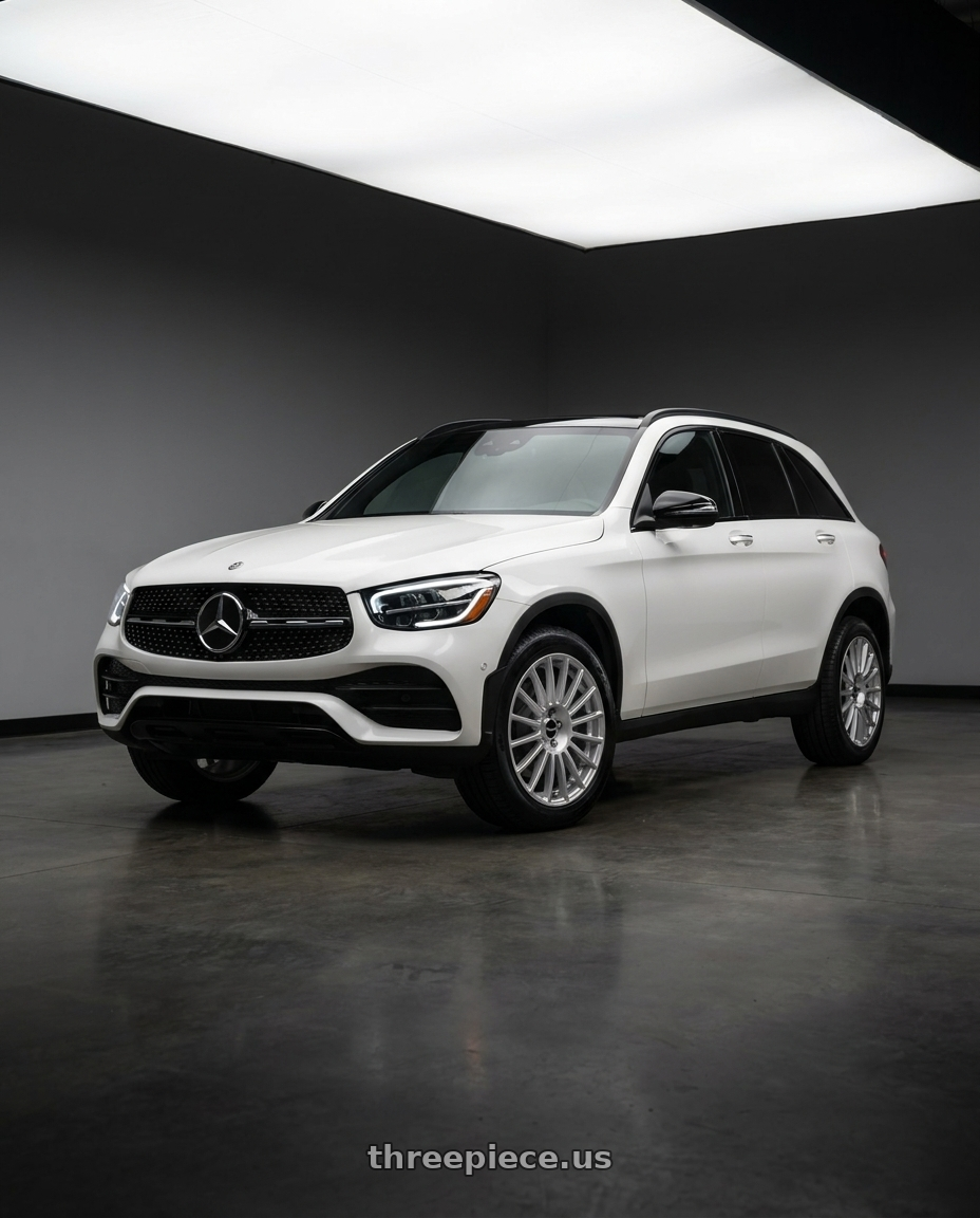 2022 Mercedes Glc300 with Rotiform 1PC R153 BUC 5X112 18X8.5 +45 GLOSS SILVER wheels