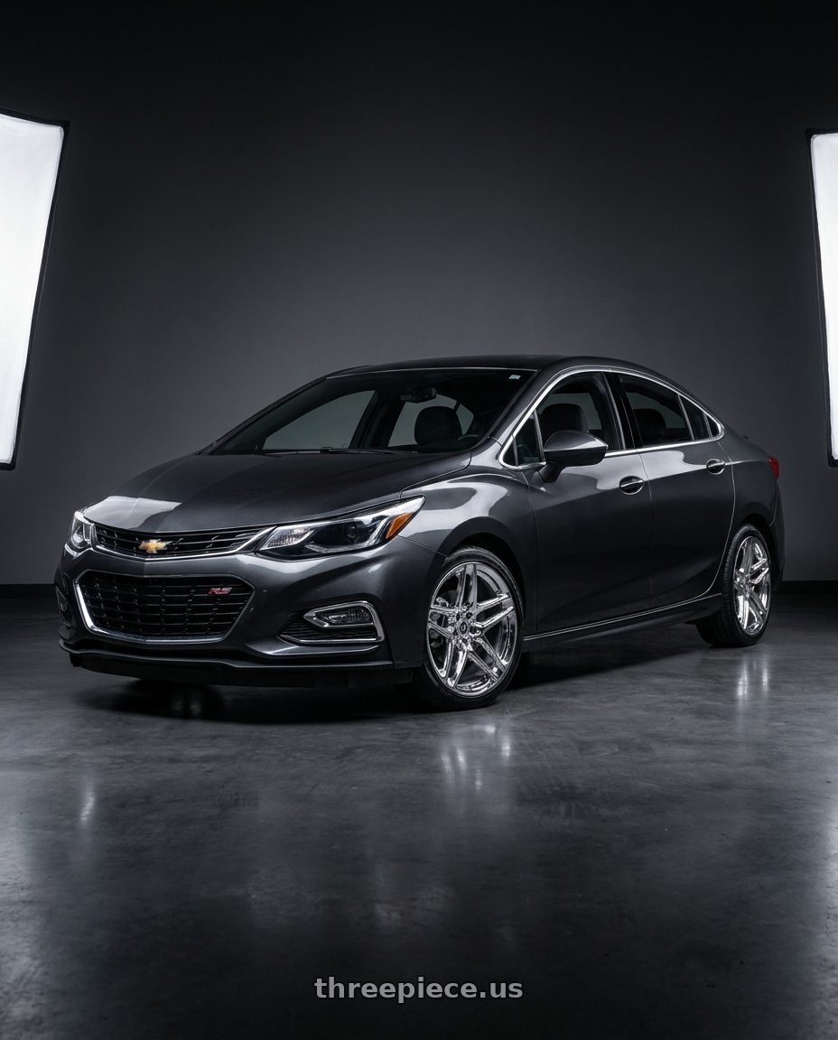 2017 Chevy Cruze rs with Heritage Wheel EBISU MonoC 5x105 18x8.5+35 Chrome wheels