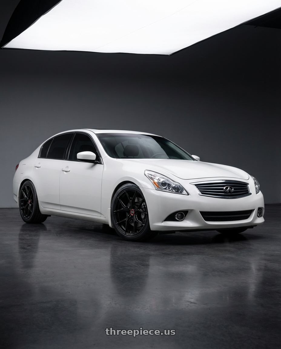 2014 Infiniti G37 Coupe with Vossen HF-5 19x8.5 / 5x114.3 / ET32 / Flat Face / 73.1 - Gloss Black Wheel - HF5-9N60 wheels