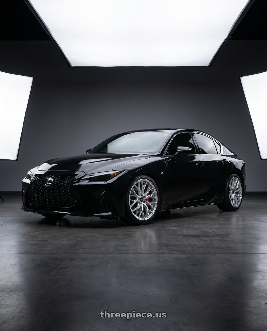 2022 Lexus is350 awd F with F1R FS3 5x114 19x8.5 +35 Machine Silver wheels