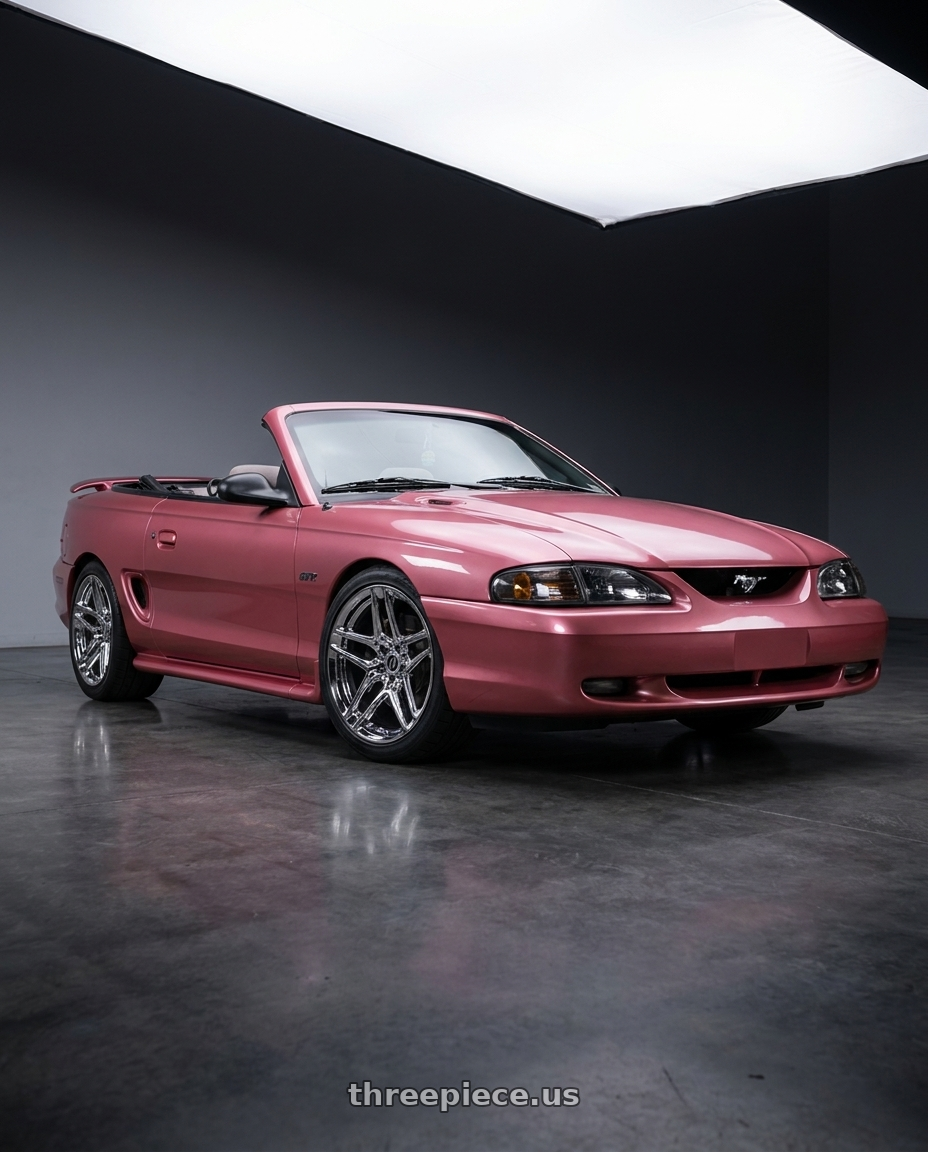 1997 ford mustang gt with Heritage Wheel EBISU MonoC 5x114.3 18x9.5+22 Chrome wheels