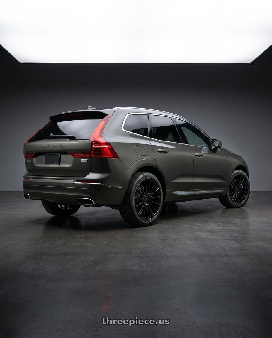 2022 volvo XC60 Inscription with TSW LUCO 5X108 20X8.5 +40 GLOSS BLACK wheels rear three quarter view square tires