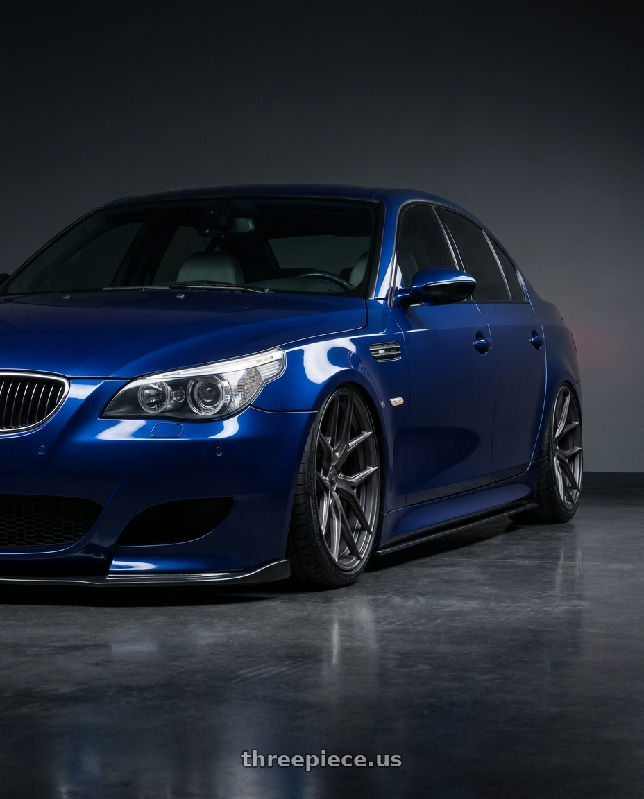 2010 BMW M5 E60 with Vossen HF-5 20x9 / 5x120 / ET35 / Flat Face / 72.56 - Matte Gunmetal Wheel - HF5-0B02 wheels