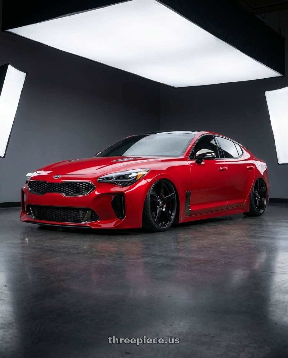 2022 Kia Stinger GT with Forgestar CF5 5x114.3 19x9 +35 Gloss Black wheels
