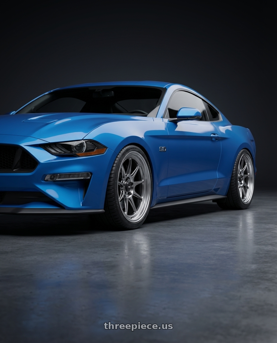 2022 Ford Mustang GT with Konig Countergram 5x114.3 19x10+25 Hyper Chrome / Machined Lip wheels