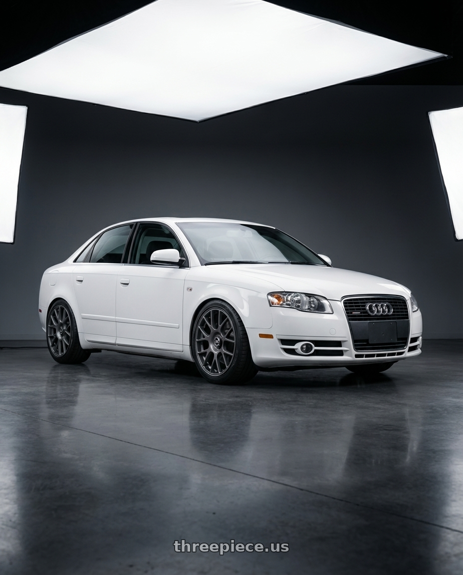 2010 Audi A4 B7 with fifteen52 APEX 5x112 / 5x120 18x8.5 +35 FROSTED GRAPHITE (SATIN GREY) wheels