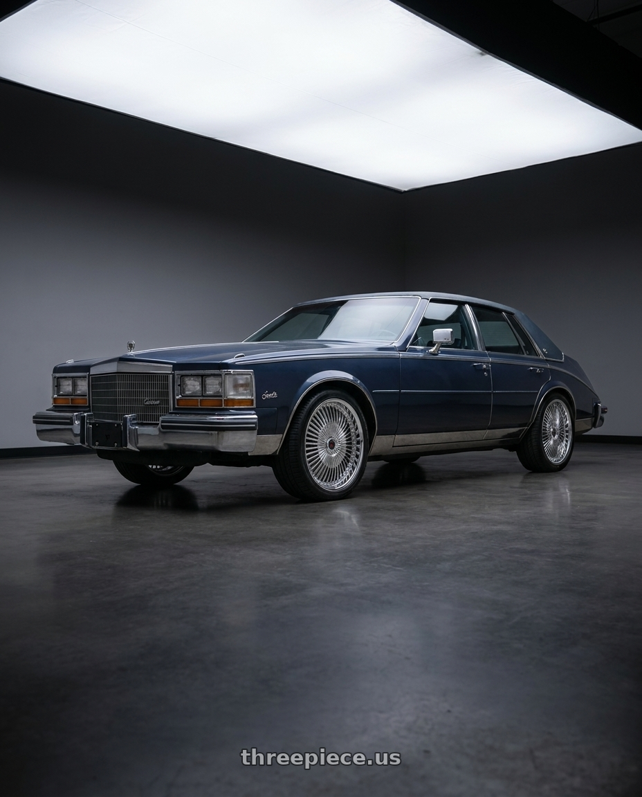 1984 Cadillac Seville with Cavallo CLV-41 5x108/5x114.3 20x8.5 +35 Nano Chrome wheels
