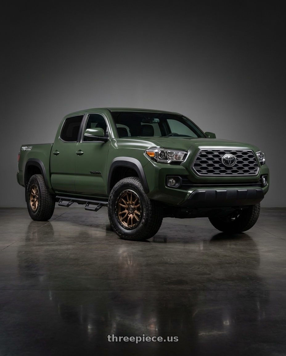 2021 toyota tacoma with Fuel 1PC D681 REBEL 6X139.7 16X8 +1 MATTE BRONZE BLACK BEAD RING wheels