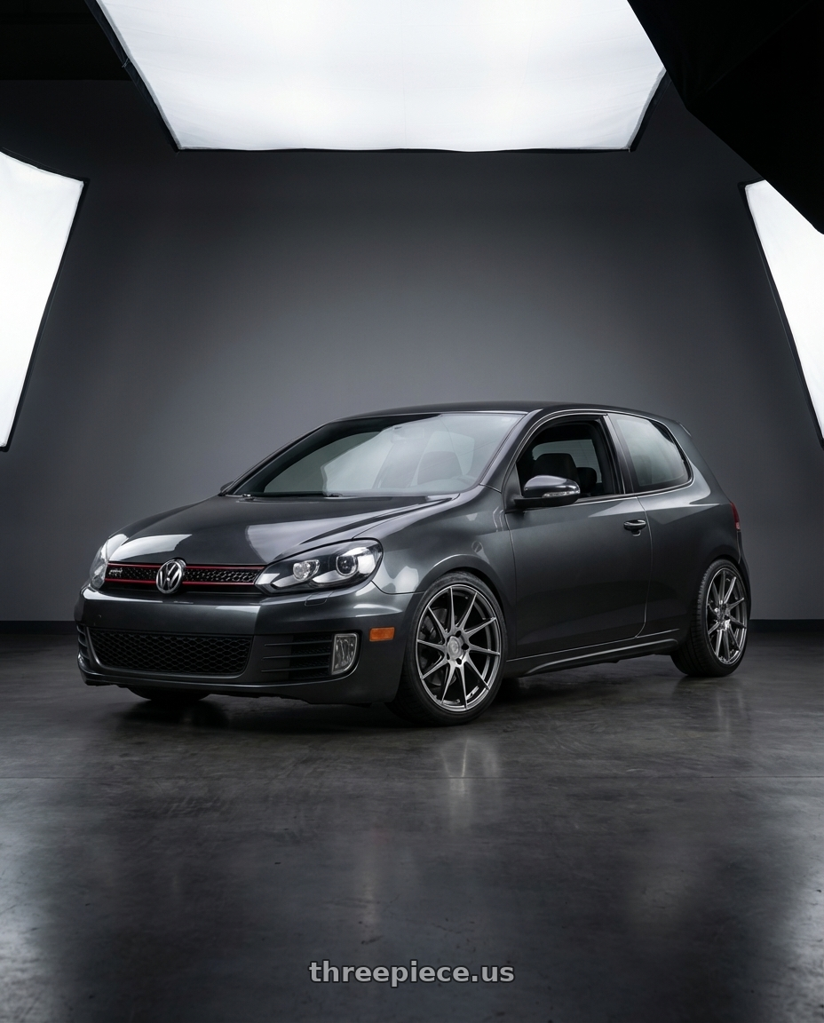 2013 Volkswagen GTI MK6 with Aodhan AH09 5x112 18x8.5 +35 Hyper Black wheels