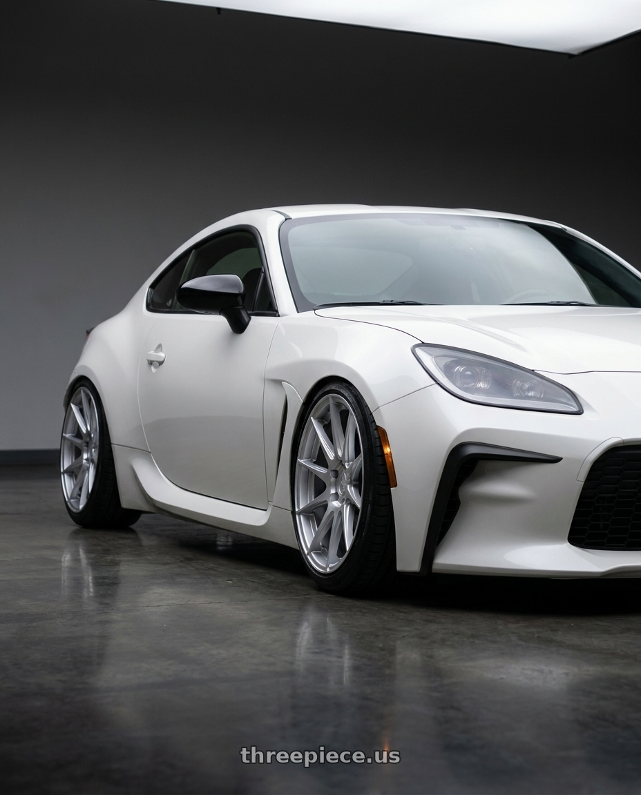 2016 Scion FR-S with Aodhan AH09 5x100 18x9.5 +35 Gloss Silver Machined Face wheels