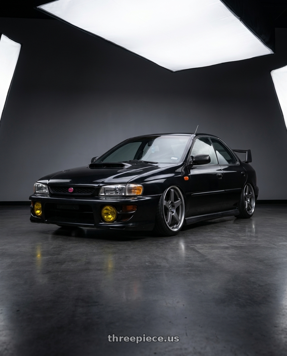 1998 Subaru Impreza GC8 with Motegi MR151 CS5 5X100 18X8.5 +30 GUNMETAL WITH MACHINED LIP wheels