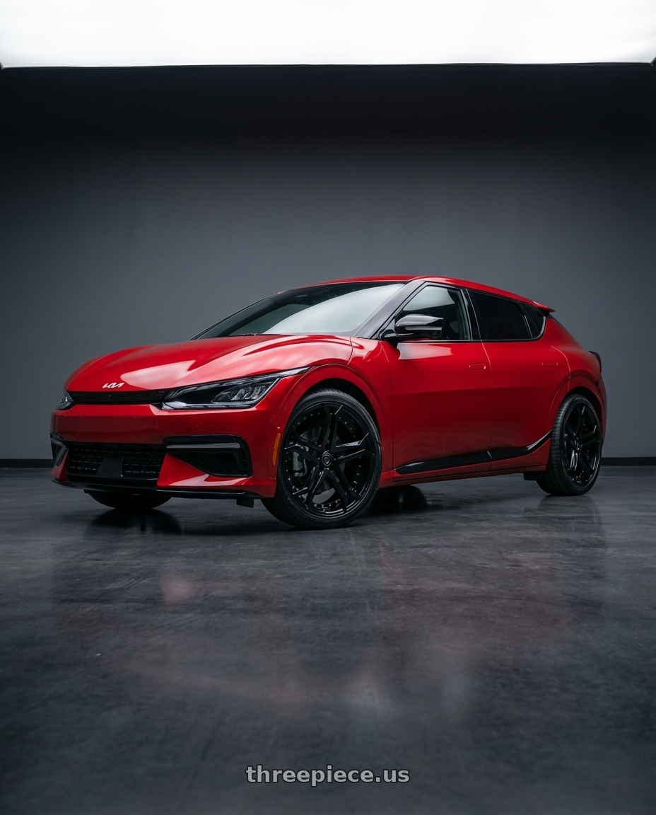 2024 kia ev6 with MARQUEE WHEELS M3284 5x112 20x9+35 BLACK - GLOSSY BLACK wheels