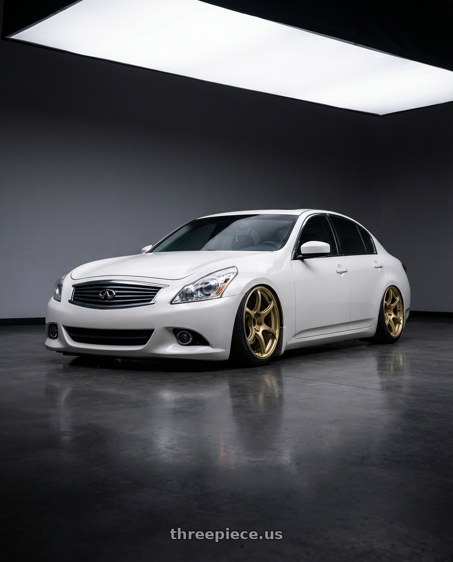 2012 Infiniti G37 with Advan RGIII 5x114.3 19x9.0+35 Gold wheels