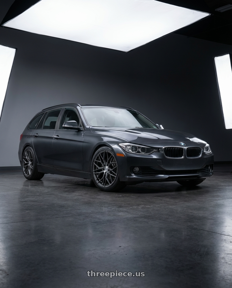 2016 BMW 3 Series F30 with Avant Garde Wheels M520R 5X120 19x8.5 +34 Dark Graphite Metallic wheels