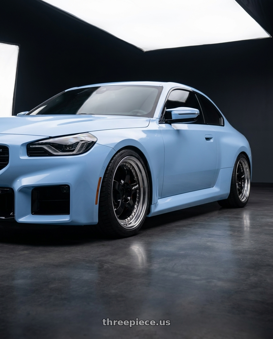 2023 BMW M2 with Work Meister S1 3P 5x100 18x9+48 A Disk Black wheels