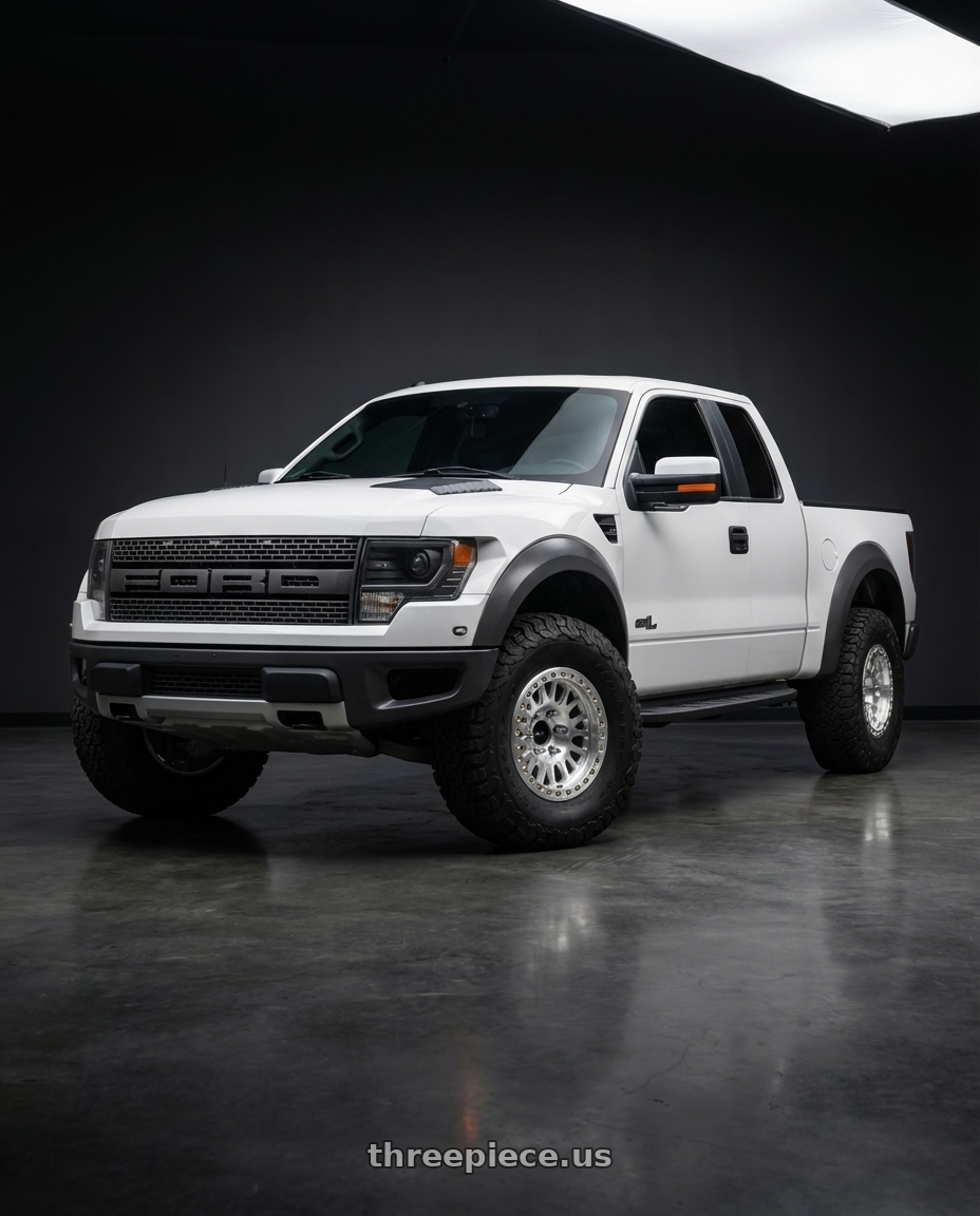2013 Ford SVT Raptor SuperCab with KMC KM445 IMPACT FORGED BEADLOCK BLANK 17x9 +0 RAW MACHINED wheels