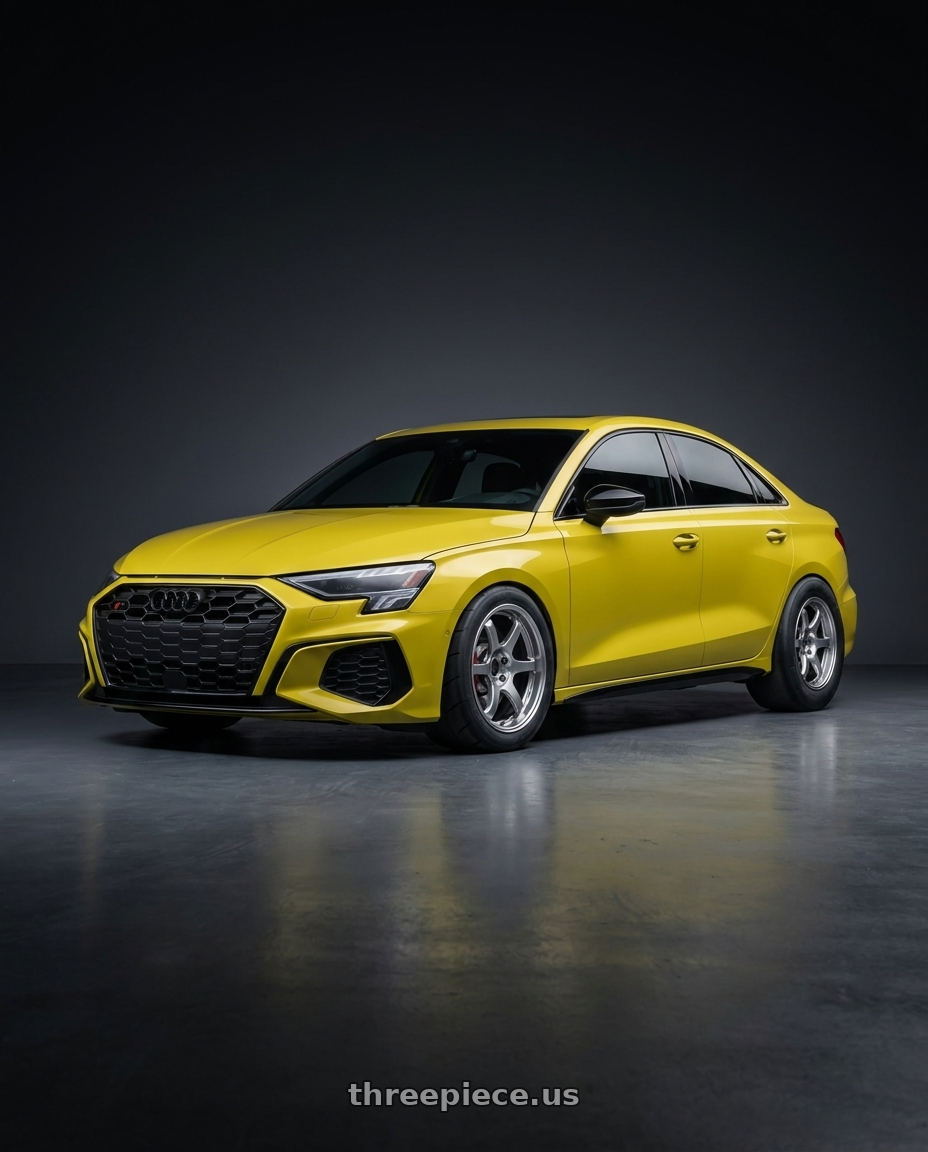 2023 Audi S3 with Ssr Reiner Type 6S 5x112 19X8.5 45 Normal Disk Titan Silver wheels