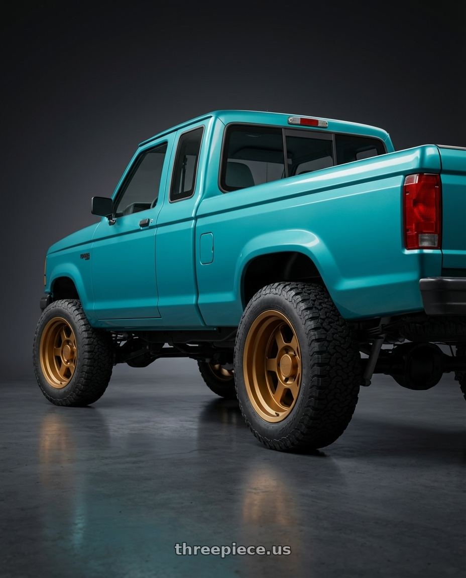 1992 ford ranger with 9six9 SIX-1 Deep 5x127 17X8.5 -10 Matte Bronze wheels rear three quarter view meaty tires