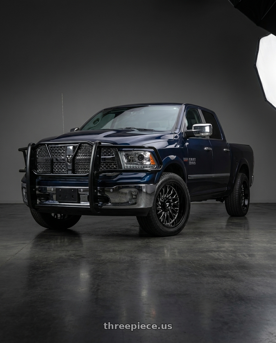 2016 ram 1500 with Fittipaldi Offroad FA08BM 5x139.7/5X150 20x10 -19 Gloss Black Milled wheels