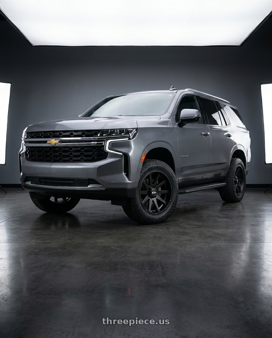 2021 Chevrolet Tahoe LS with Ion Type 143 6x139.7 20x10-19 Matte Black wheels