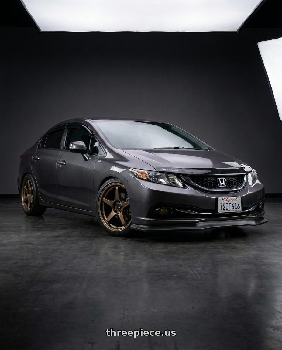 2015 Honda Civic LX with Enkei TS-5 5x114.3 17x8+40 Bronze wheels