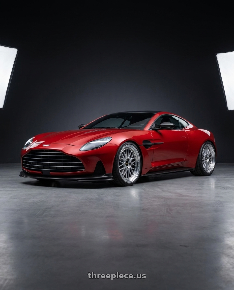 2025 Aston Martin Vanquish Red with BBS LM 5x114.3 17x7.5+38 Diamond Silver wheels