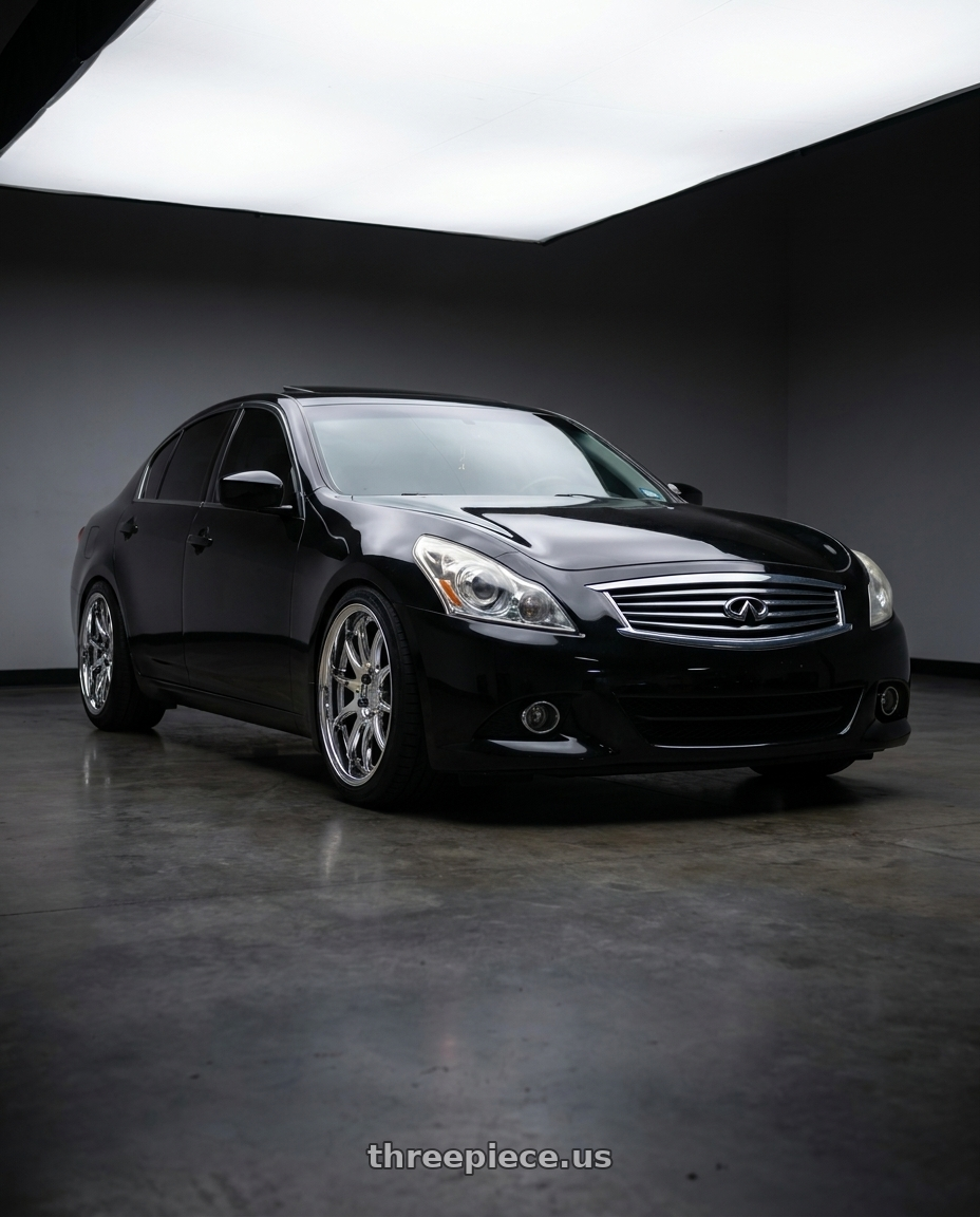 2013 infiniti g37 sedan with Aodhan DS02 5x114.3 18x9.5+30 Vacuum Chrome wheels