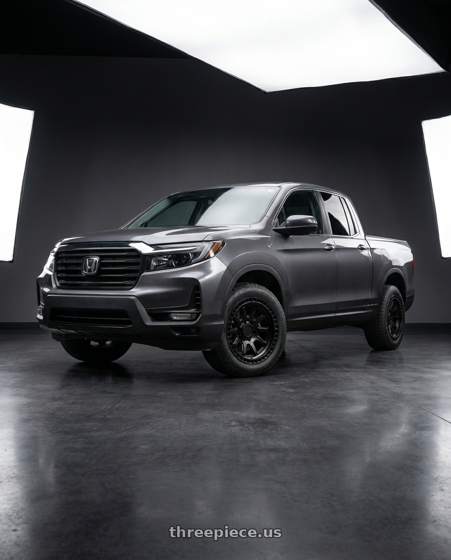 2021 Honda Ridgeline Sport with Black Rhino CALICO 5X120 17X8.5 +34 MATTE BLACK wheels