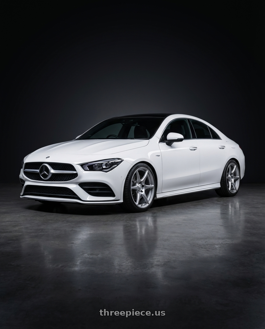2023 Mercedes-Benz CLA C118 with Kansei K11S Tandem 5X112 19x9.5 22 Hyper Silver wheels
