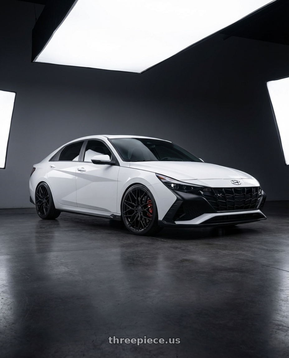 2024 Hyundai Elantra N with Avant Garde Wheels M520R 5X114.3 19x8.5 +35 Gloss Black wheels