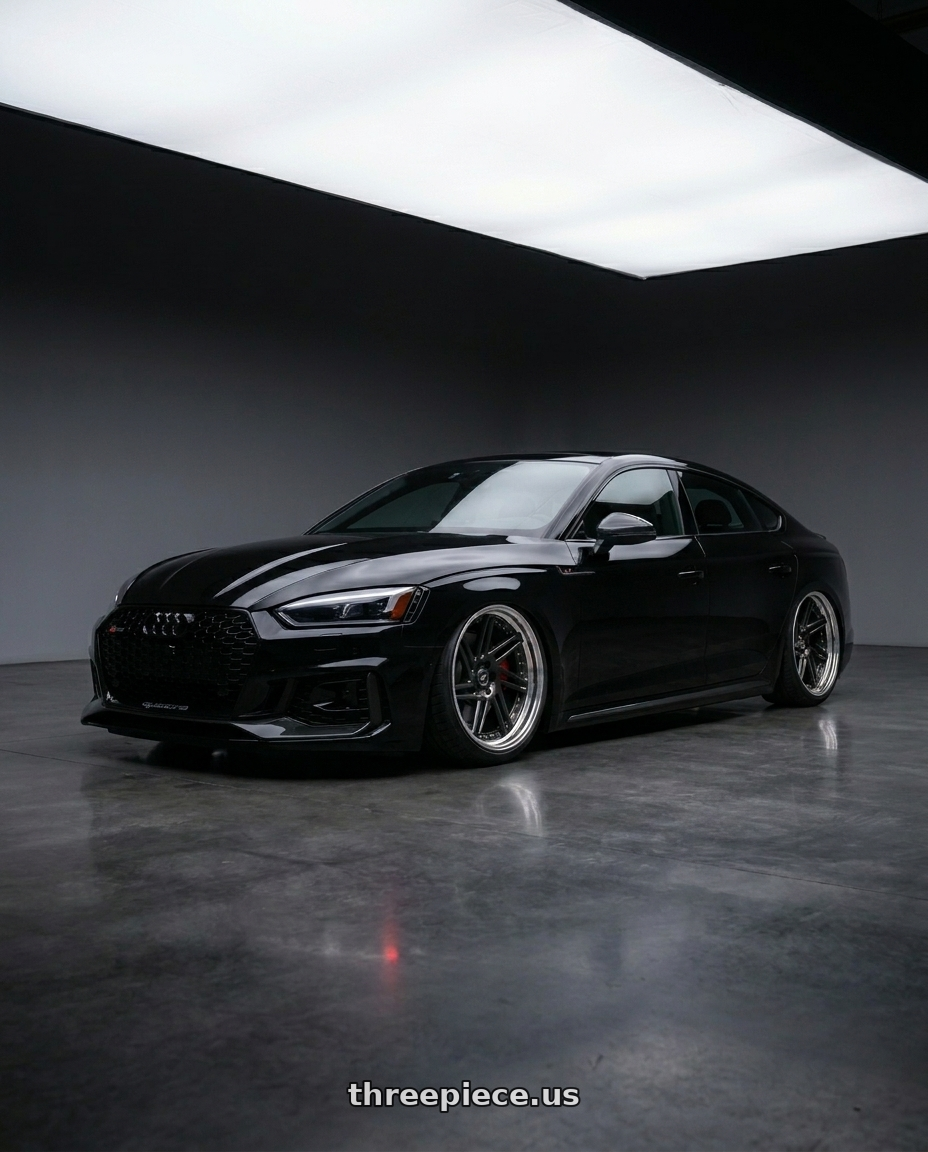 2018 Audi rs5 sports back  with WELD Performance Laguna 5x120 20x10.5 +38 Gloss Black/Milled Diamond Cut Lip wheels