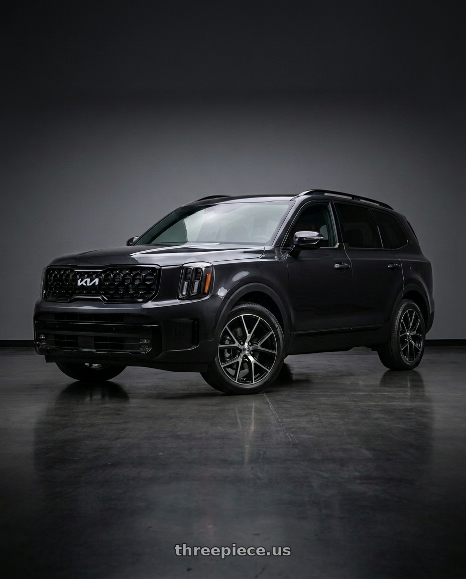 2025 kia Telluride sx prestige with V�xx Lumi 5x114.3 20x9+34 Gloss Black Machined Face wheels