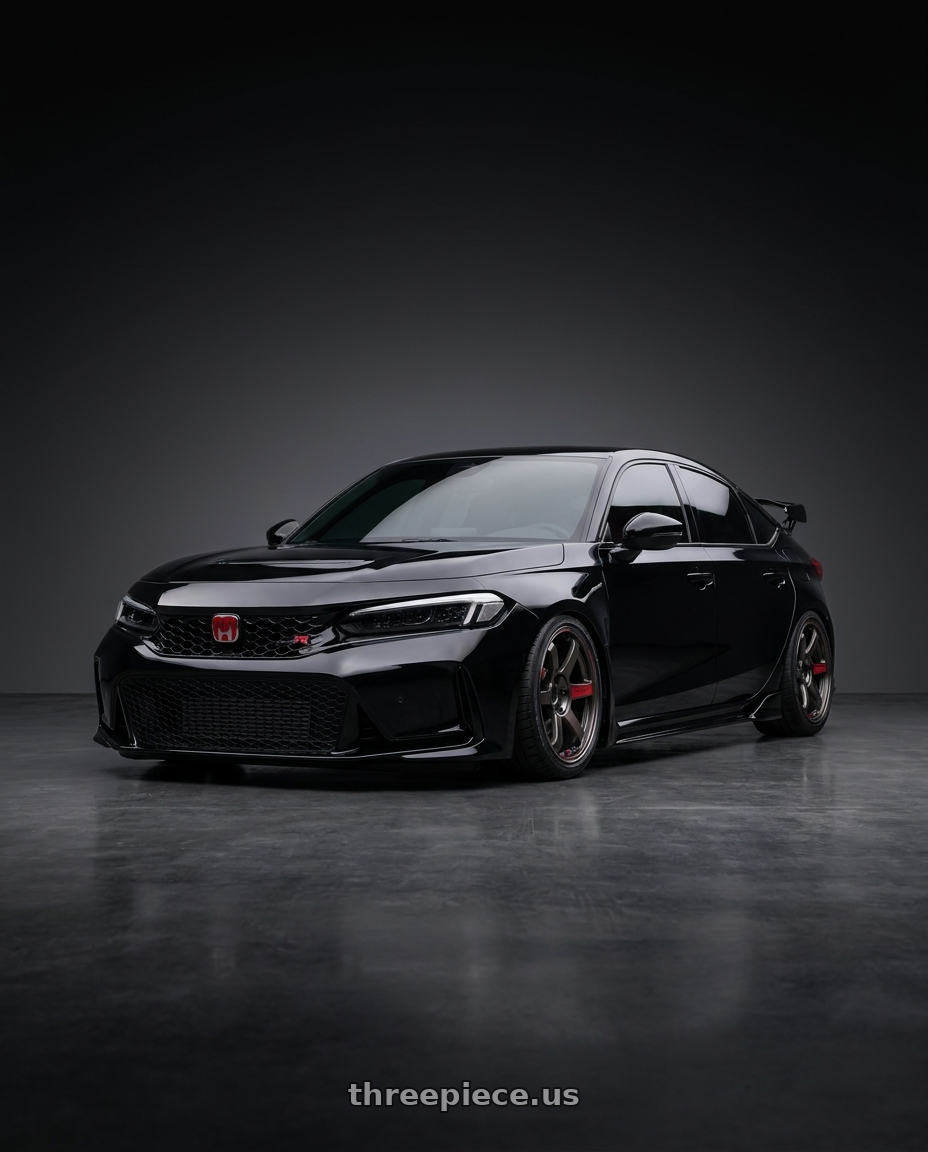 2023 Honda civic type r with Volk Racing TE37 Saga SL 5x120 18x9.5+45 Pressed Graphite wheels