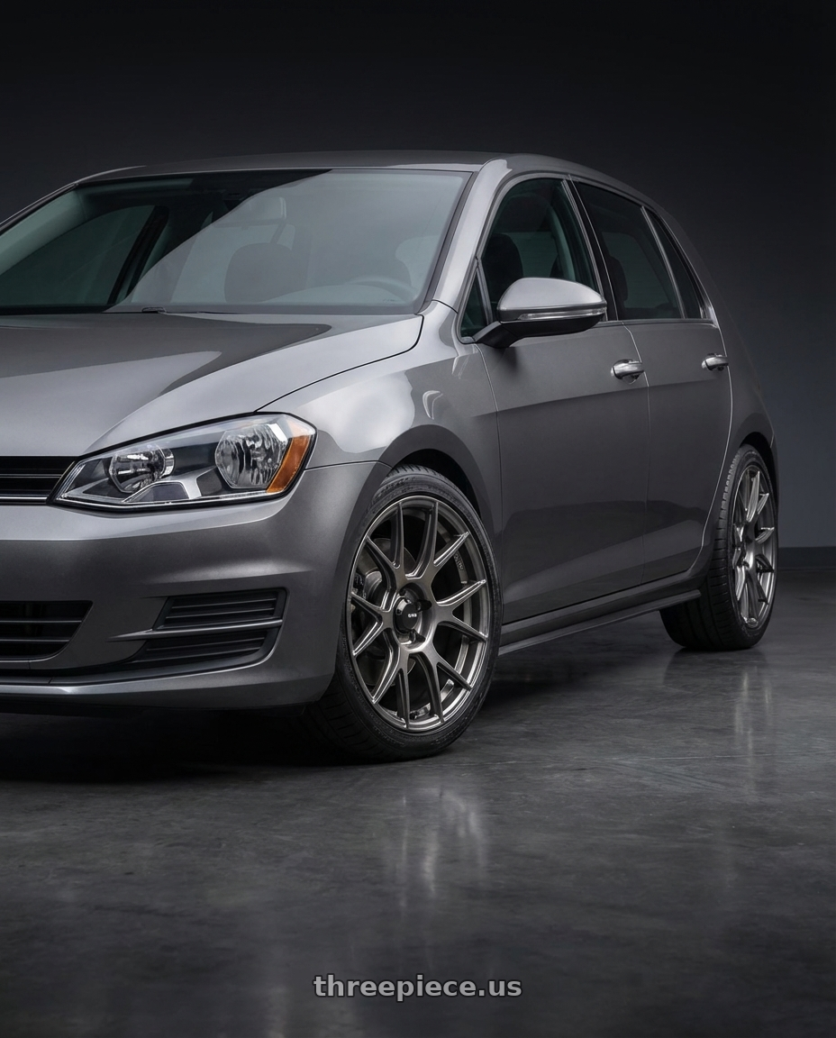 2019 Volkswagen GTI MK7 with Konig Ampliform 5x112 18x8.5+43 Dark Metallic Graphite wheels