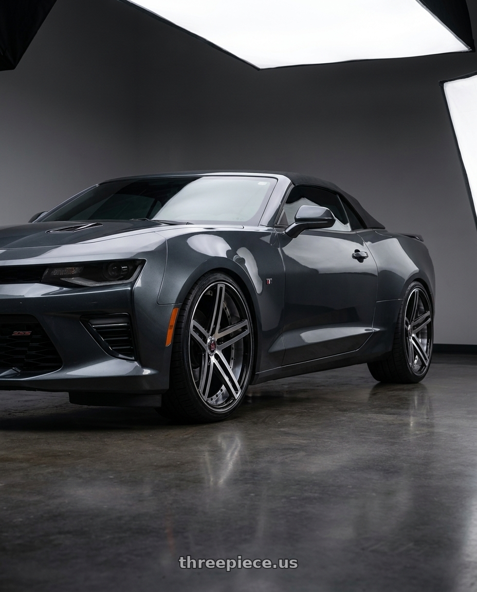 2018 Chevrolet camaro 2ss nightfall with Axe EX20 5x120 22X10.5+38 BLACK AND POLISHED FACE wheels