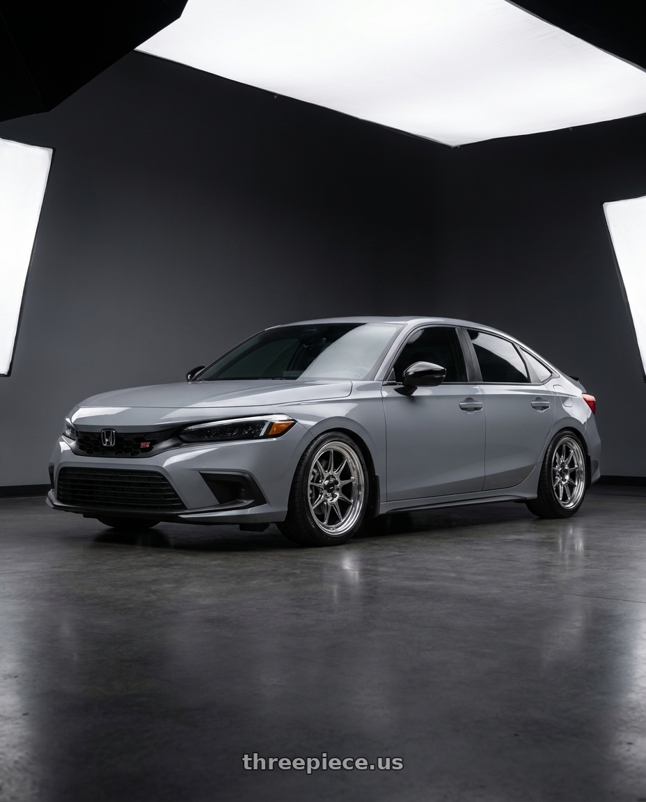 2026 Honda civic si with Konig Countergram 5x114.3 18x9.5+35 Hyper Chrome / Machined Lip wheels