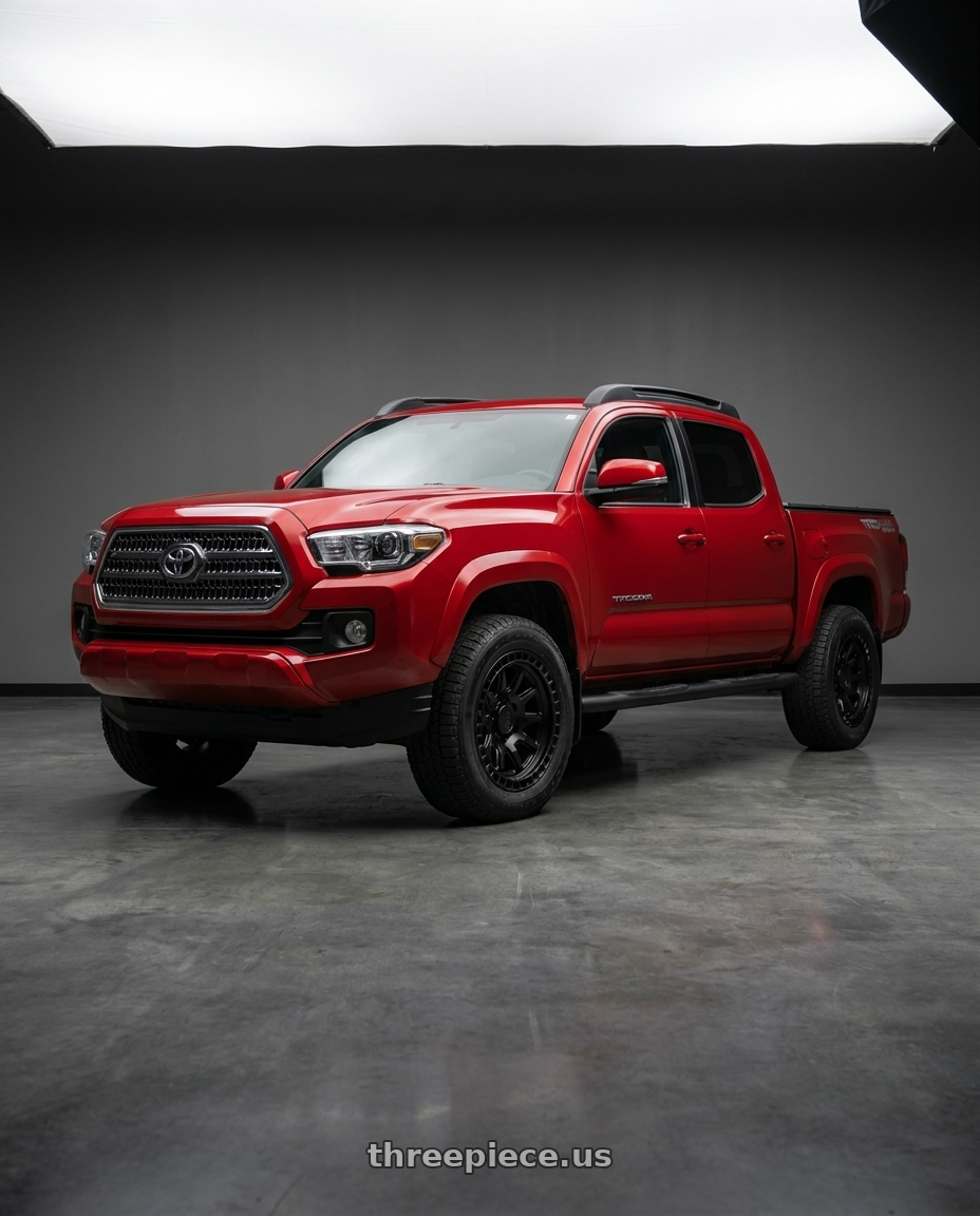 2016 Tacoma TRD Sport with Black Rhino CALICO 6X139.7 17X8.5 0 MATTE BLACK wheels